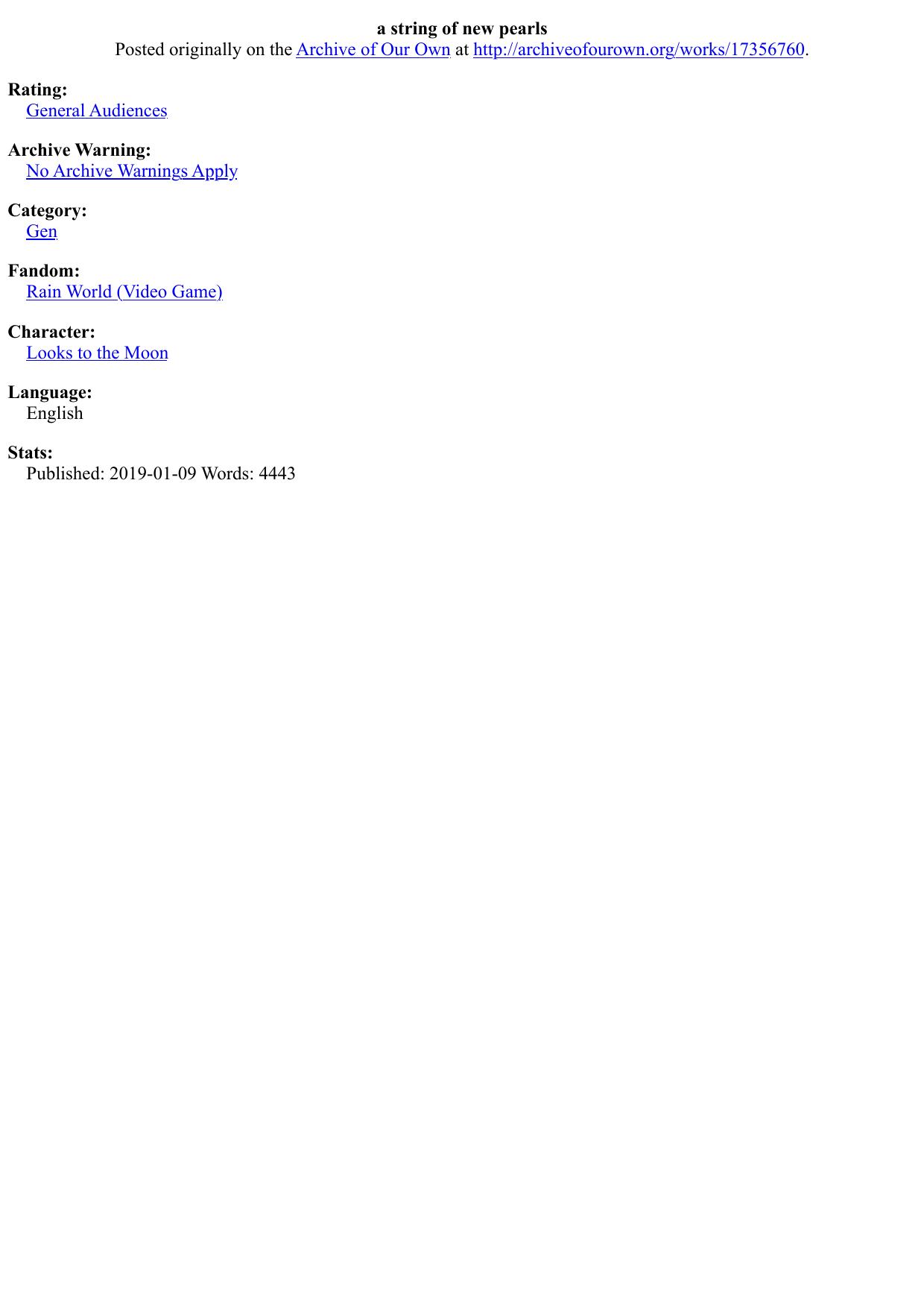 a string of new pearls