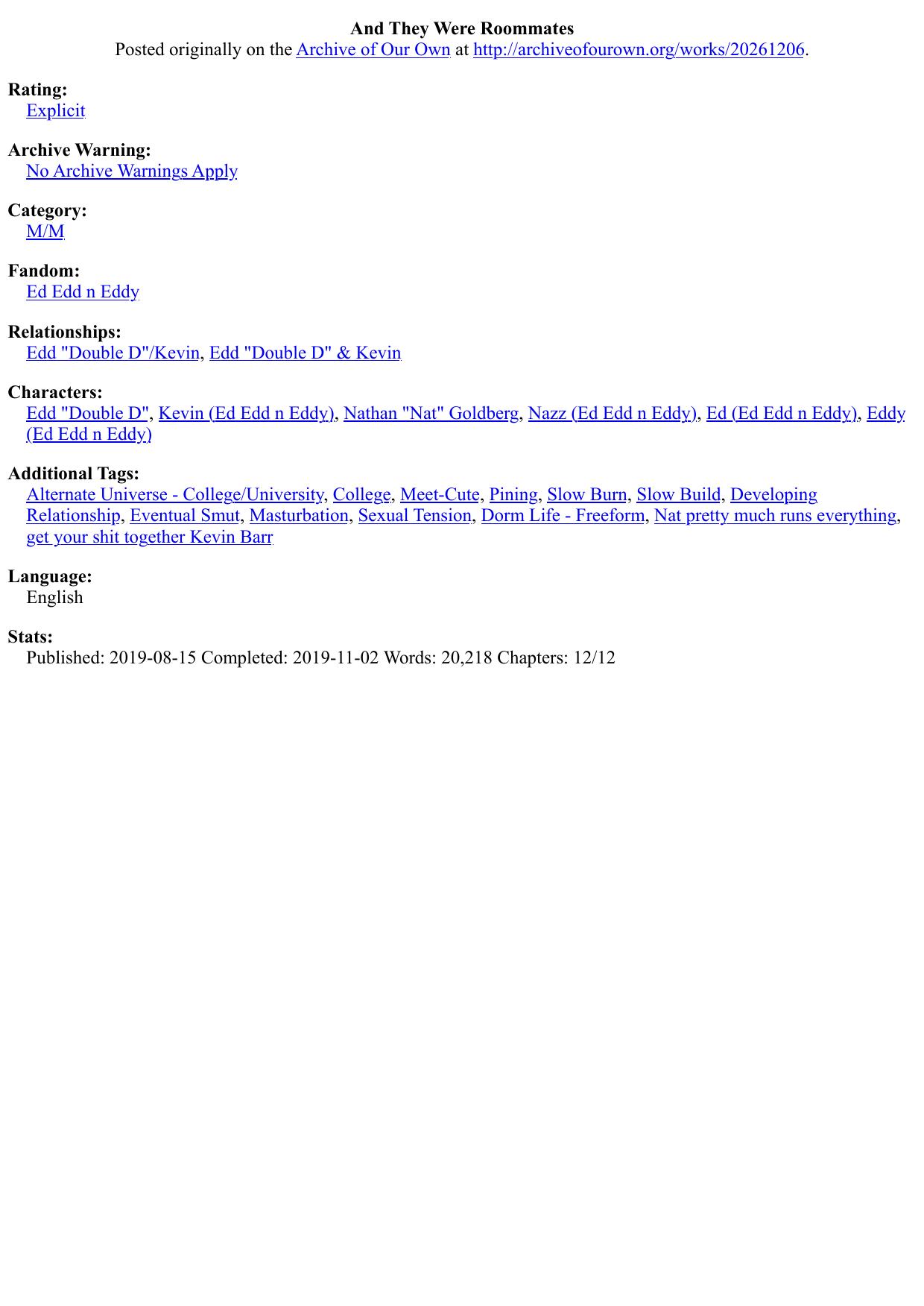 And They Were Roommates