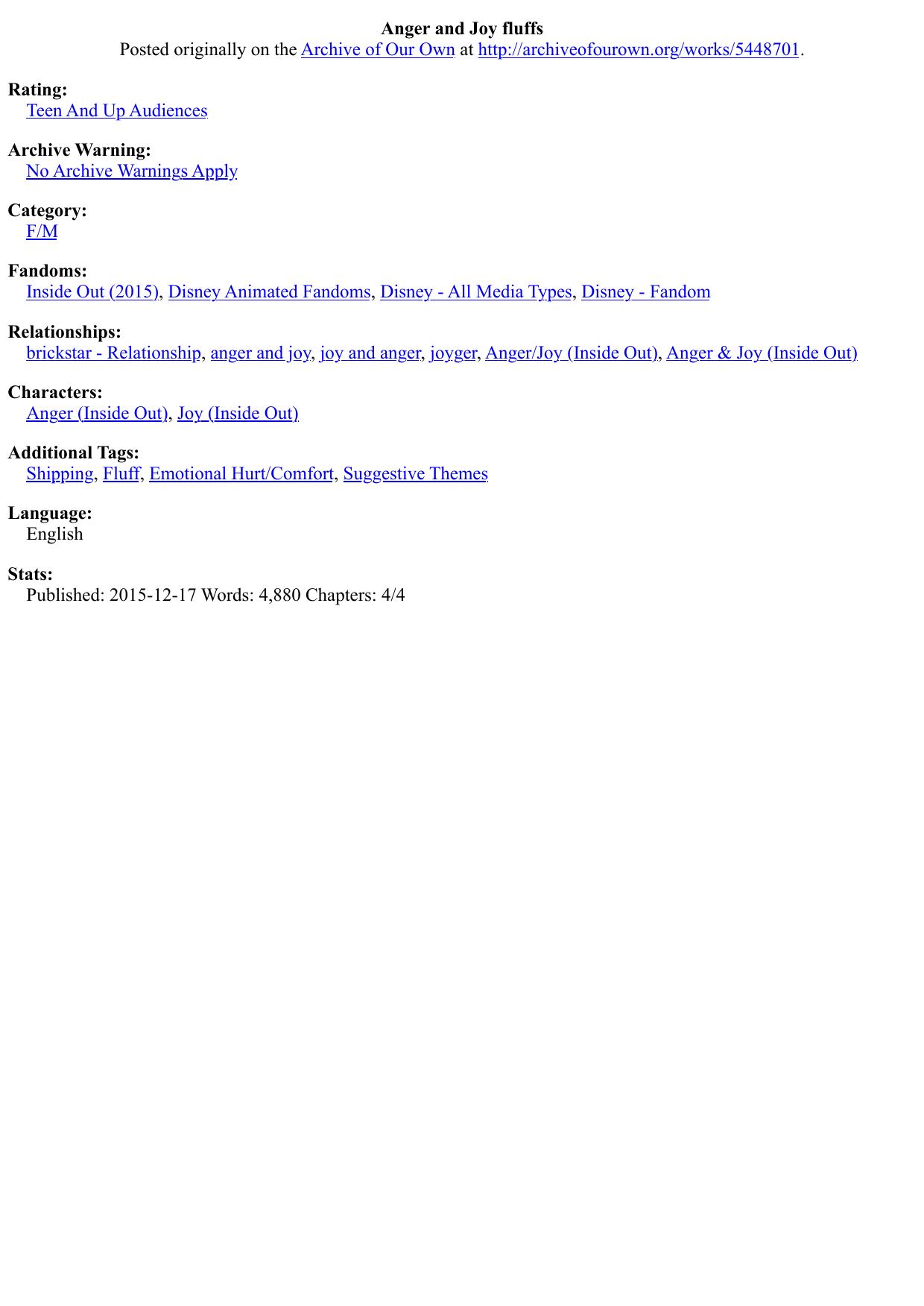 Anger and Joy fluffs