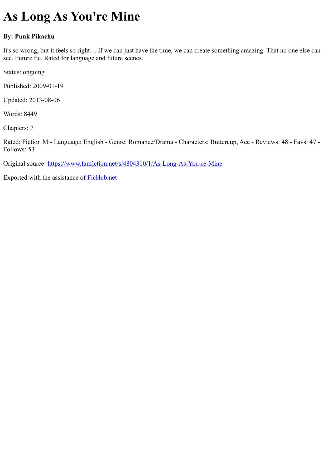 As Long As You're Mine