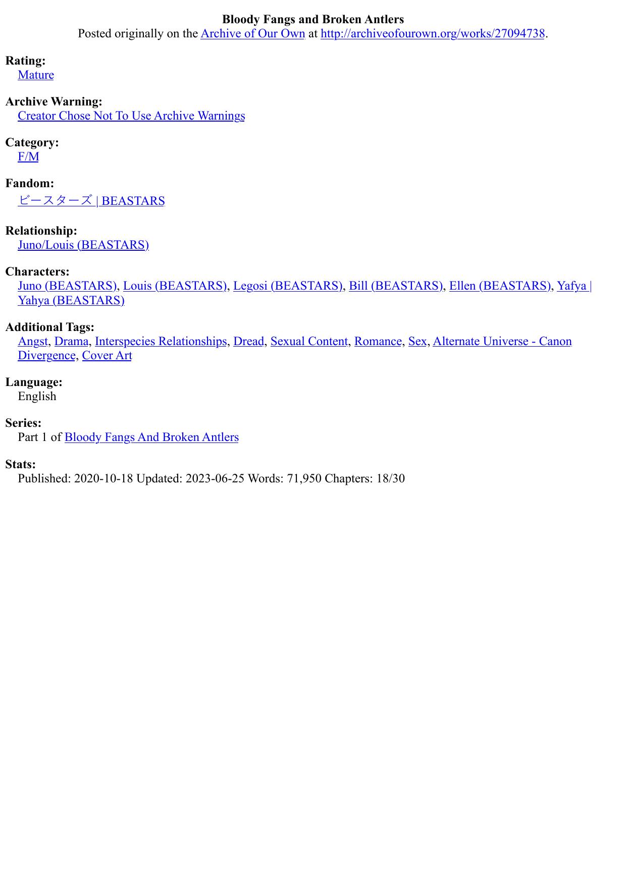 Bloody Fangs and Broken Antlers