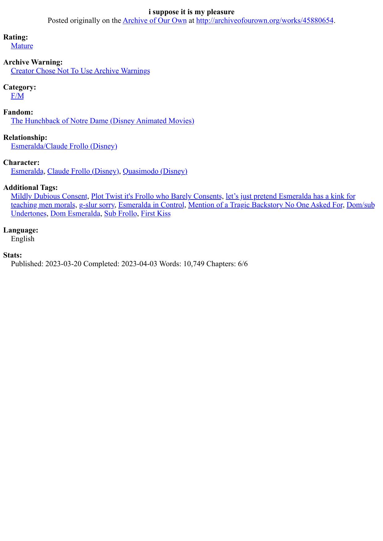 i suppose it is my pleasure