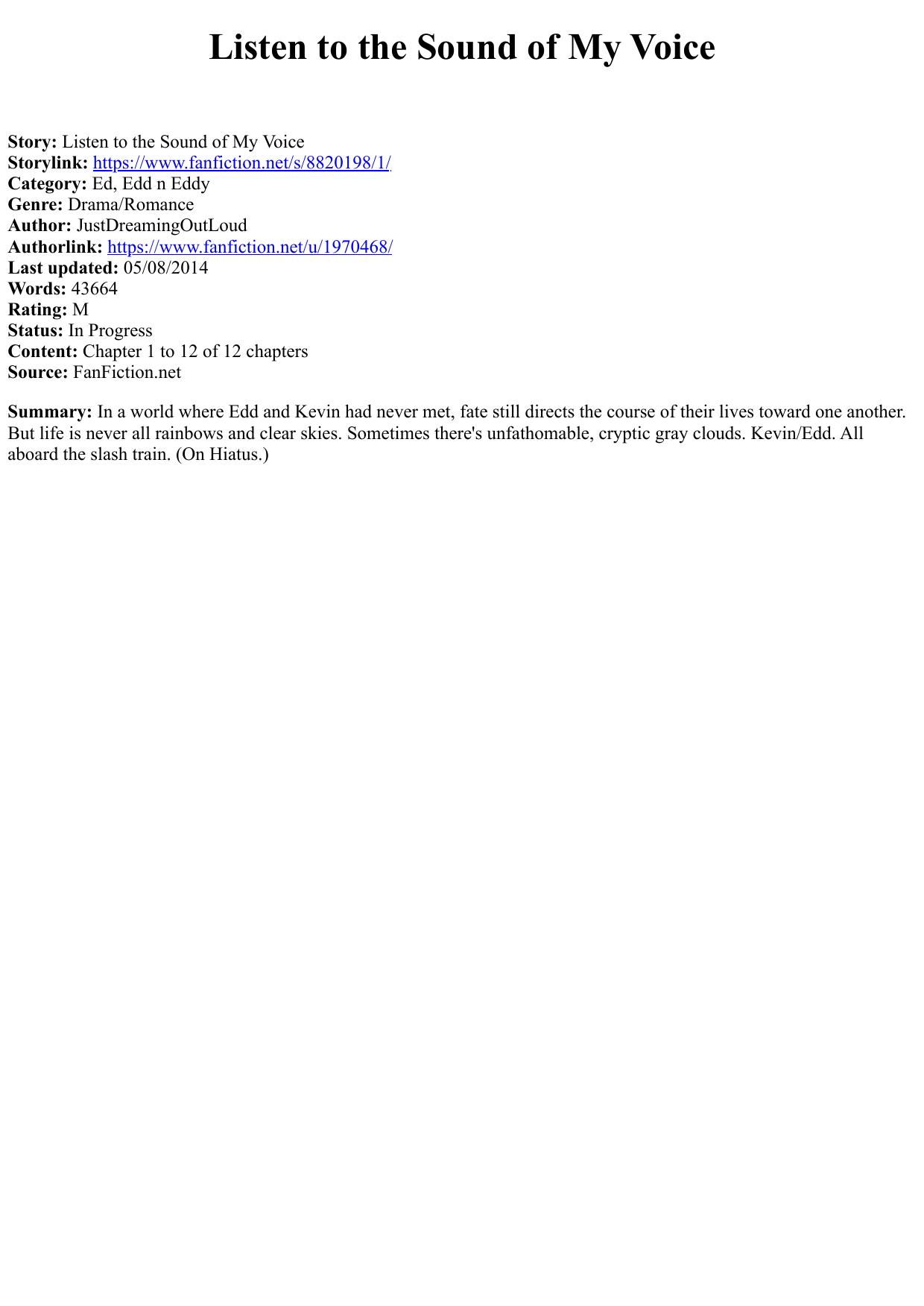 Listen to the Sound of My Voice