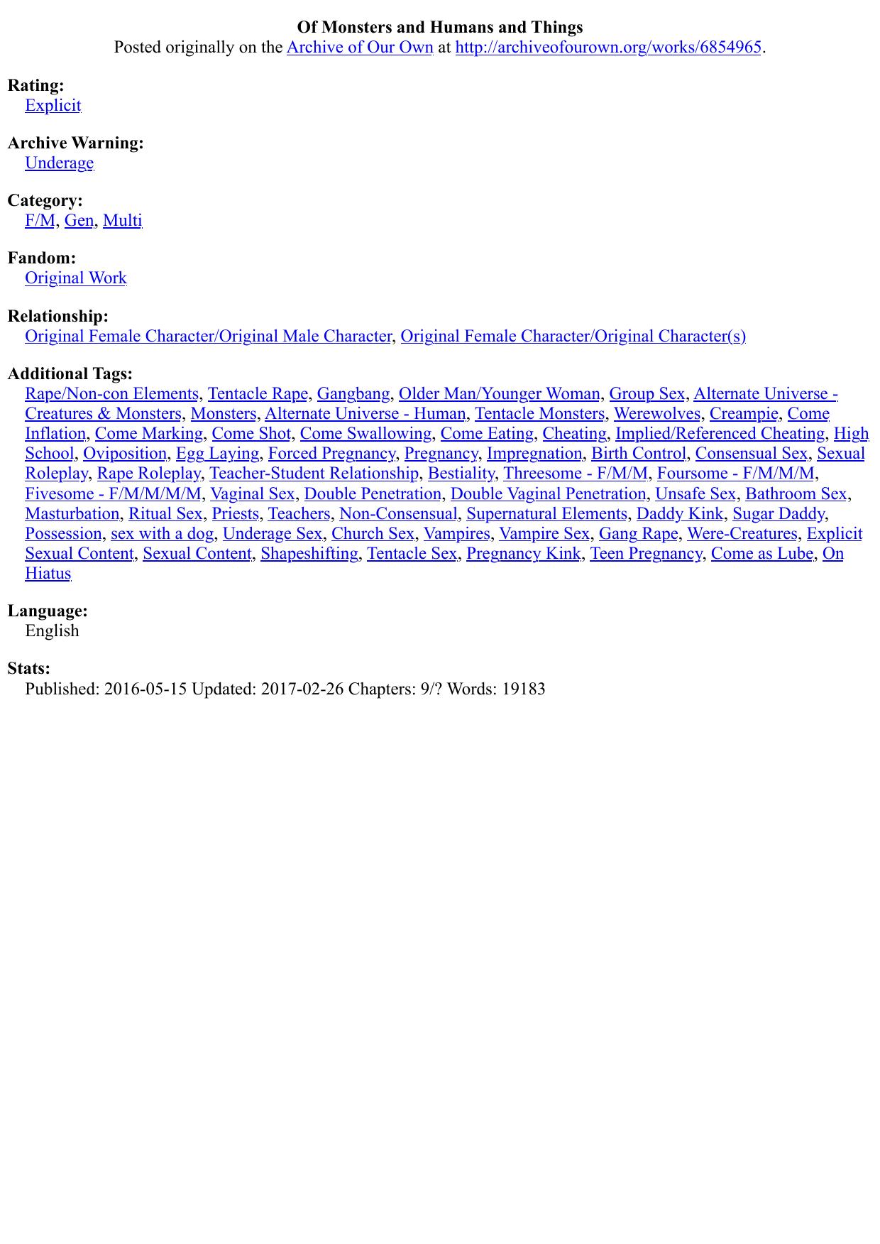 Of Monsters and Humans and Things