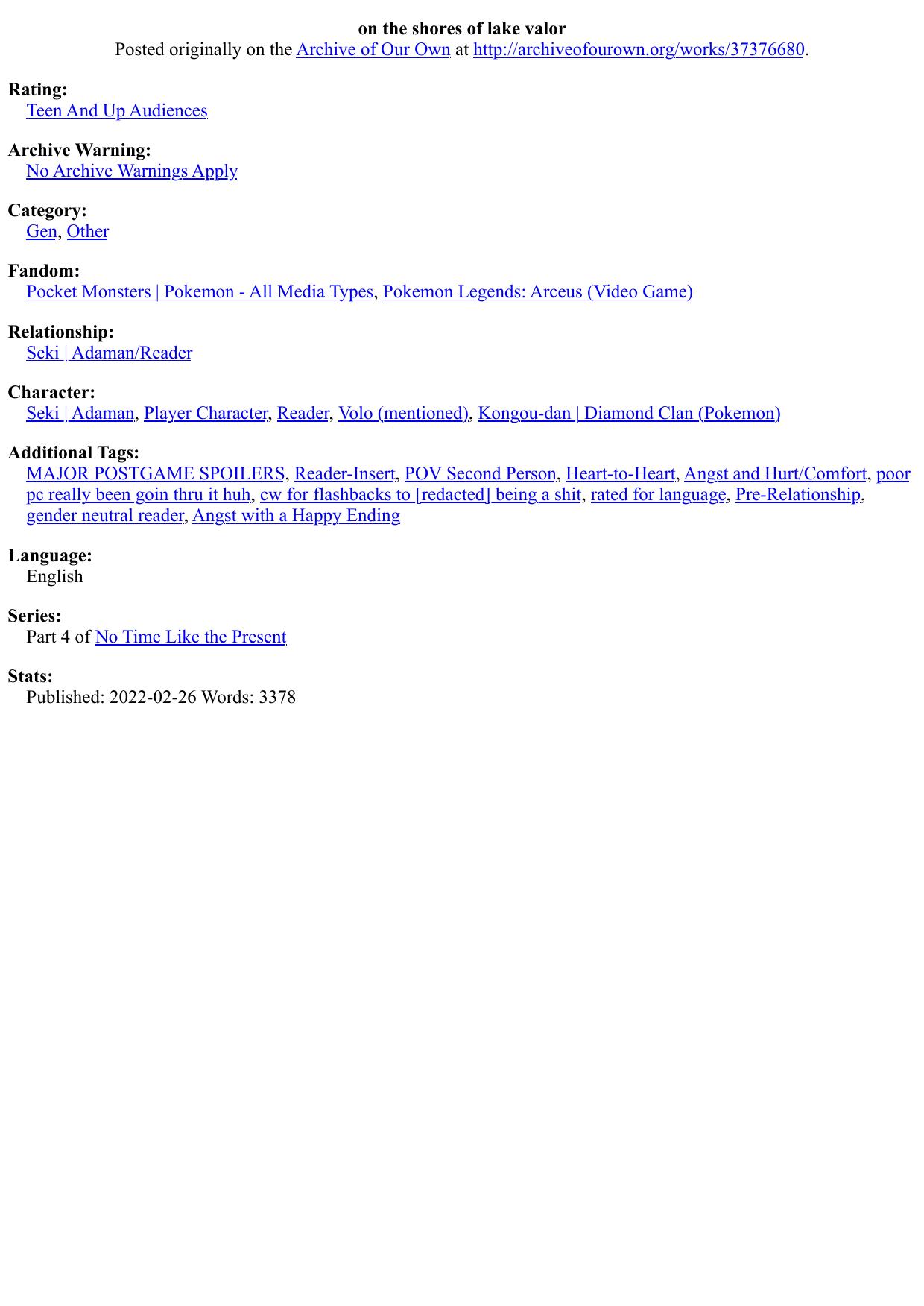 on the shores of lake valor