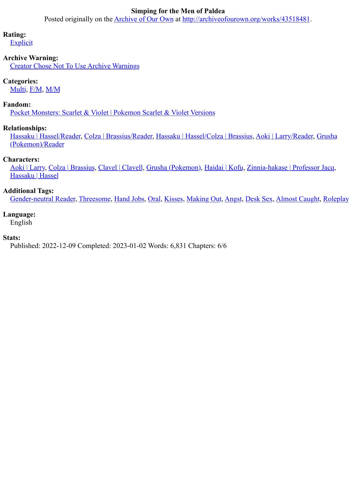 Simping for the Men of Paldea