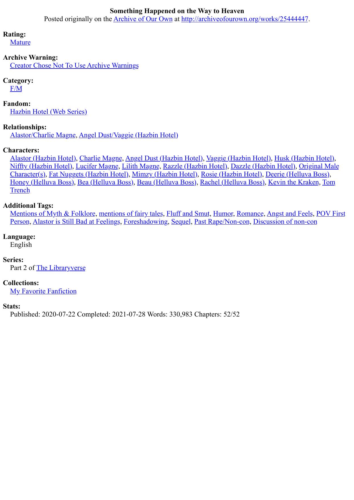 Something Happened on the Way to Heaven