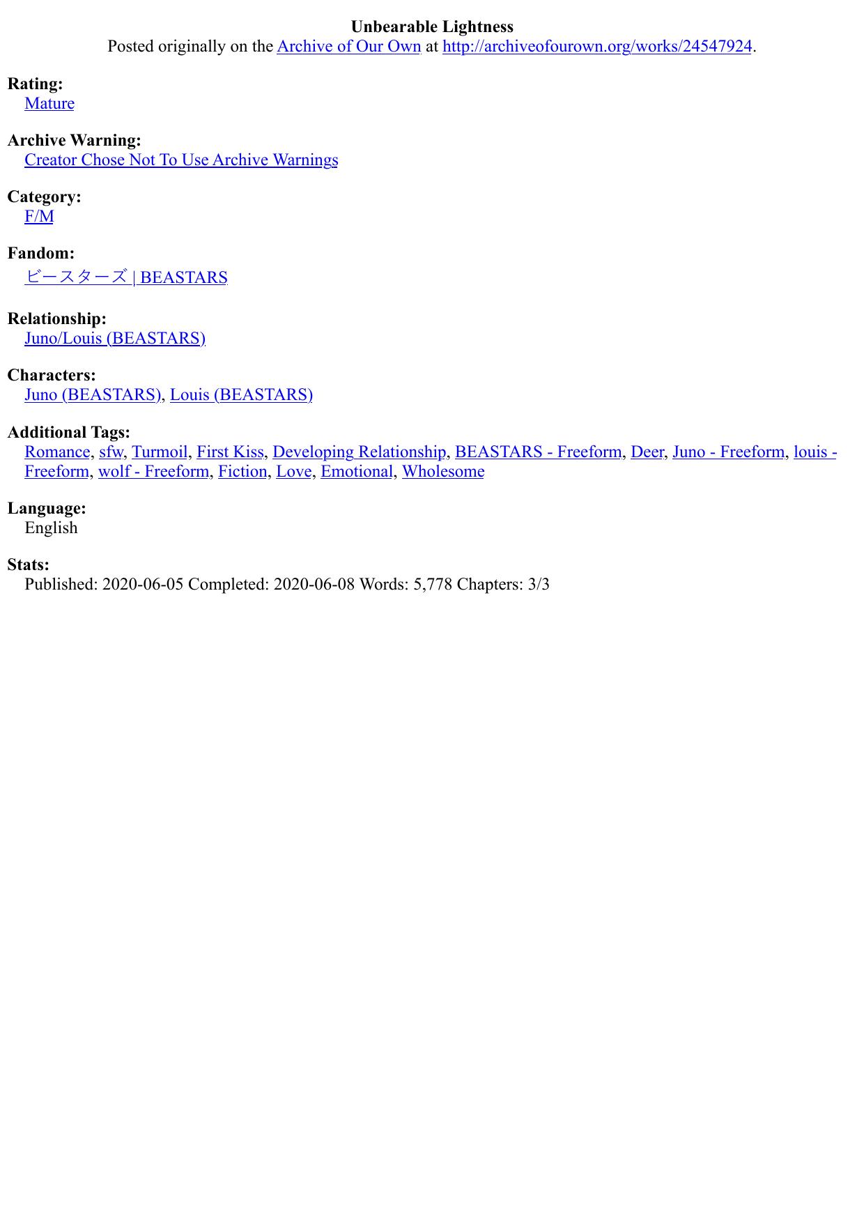 Unbearable Lightness