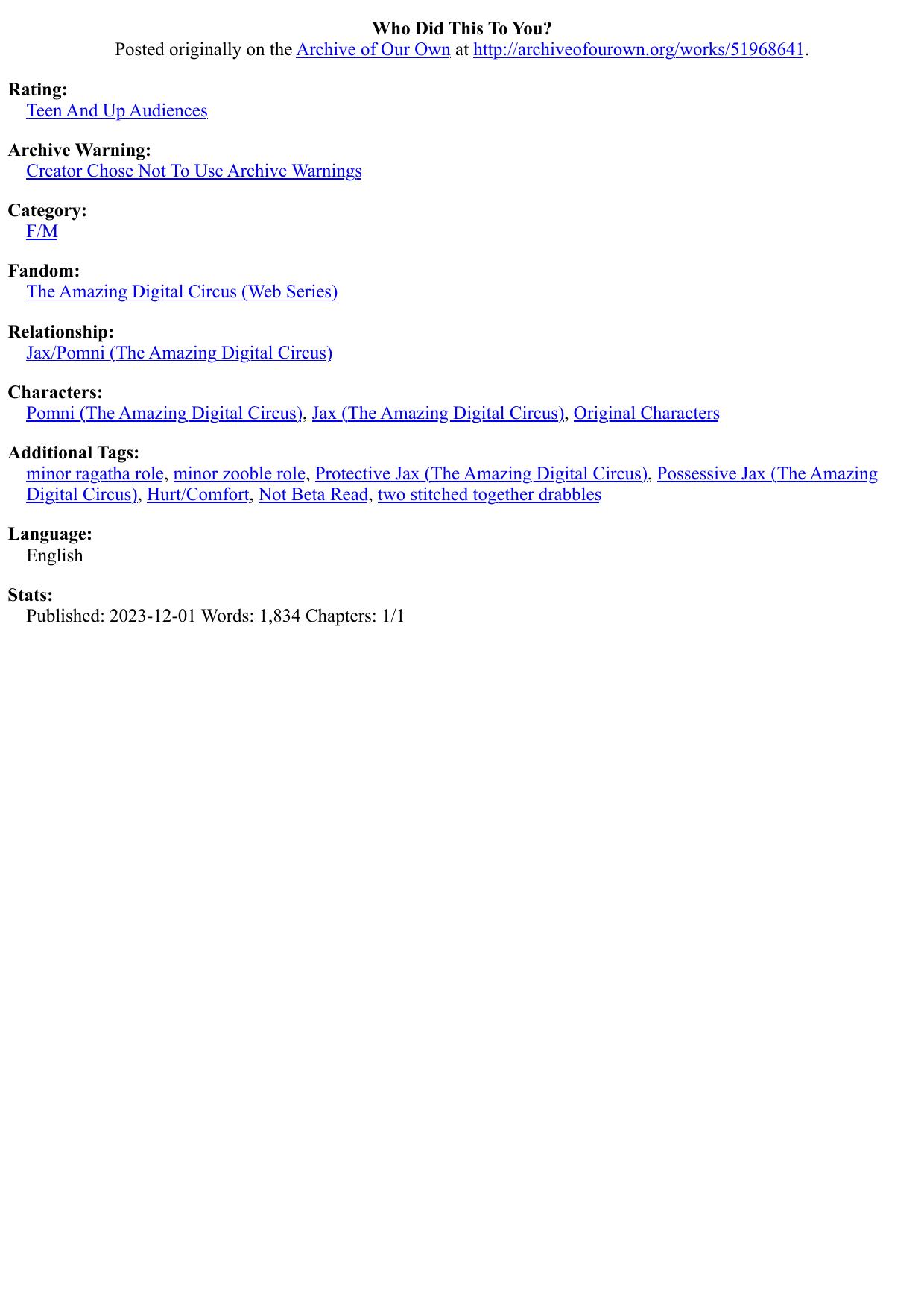 Who Did This To You?