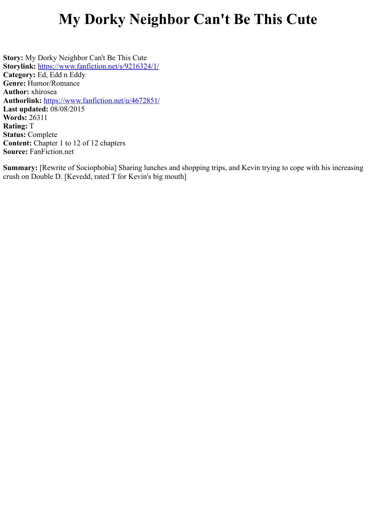 My Dorky Neighbor Can't Be This Cute