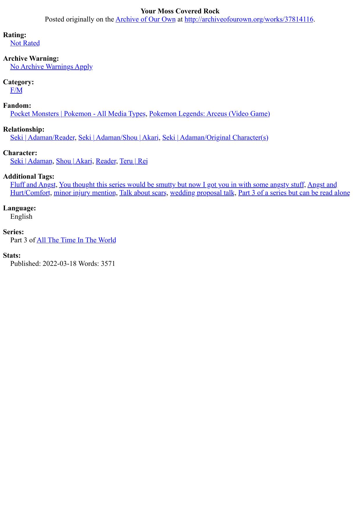 Your Moss Covered Rock