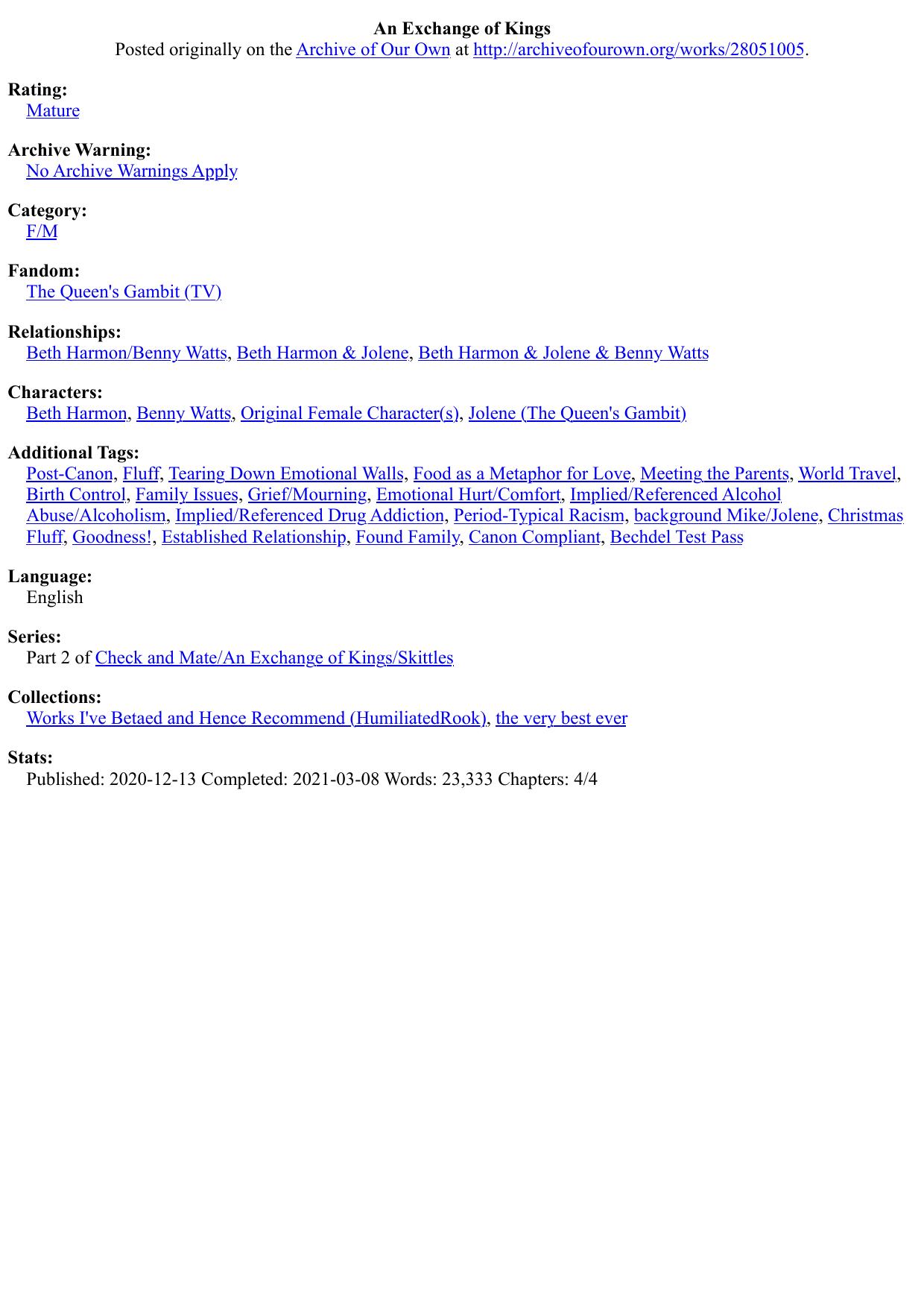 An Exchange of Kings