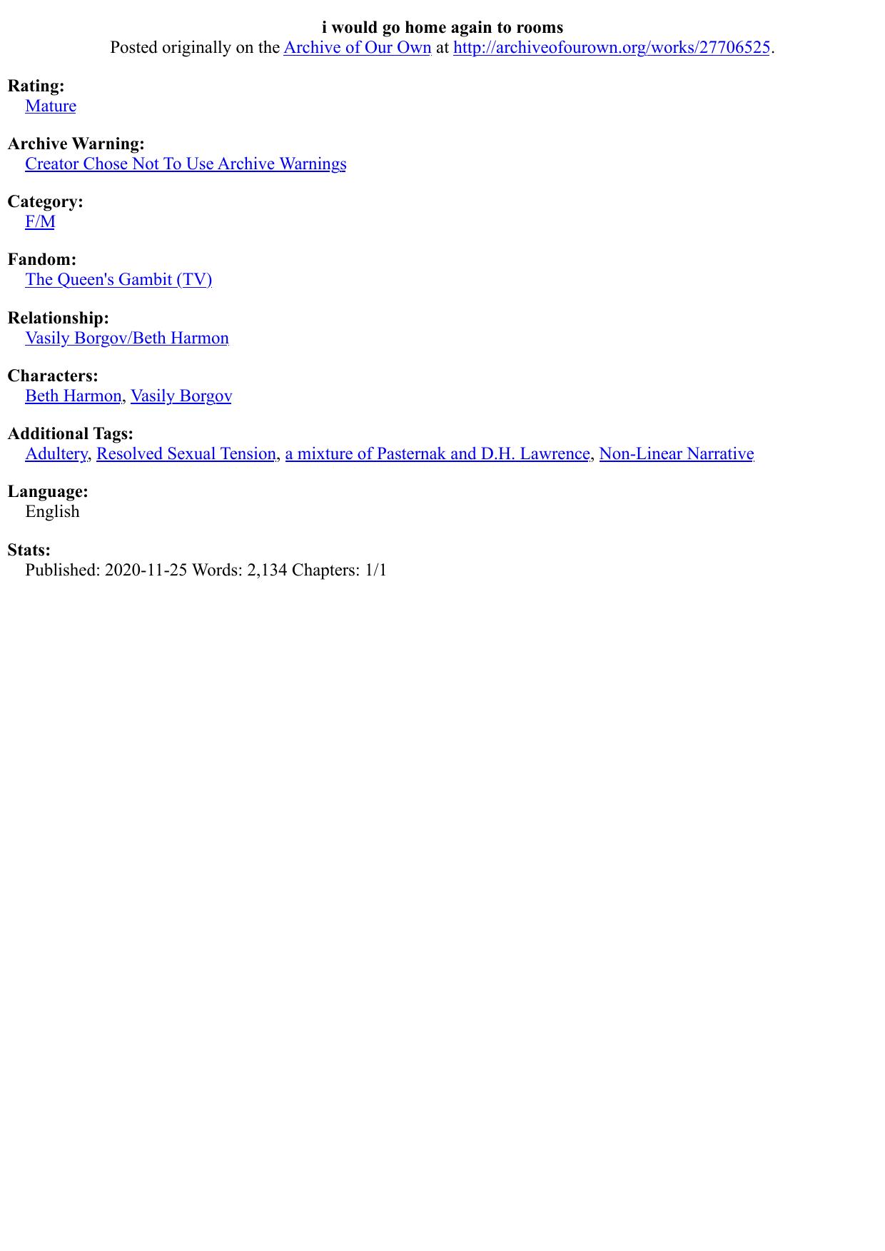 i would go home again to rooms