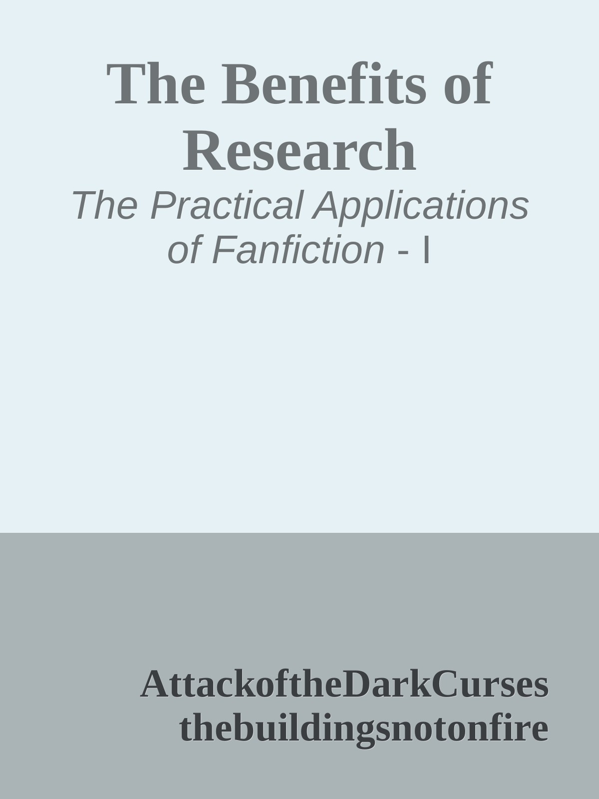 The Benefits of Research